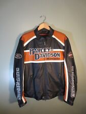 Chaqueta de cuero Harley Davidson Motorcycles clásica naranja Cruiser para hombre - grande segunda mano  Embacar hacia Argentina