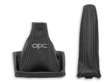 FÜR OPEL ASTRA H SCHALTMANSCHETTE HANDBREMSSACK LEDER + STICKEREI OPC GRAU na sprzedaż  PL