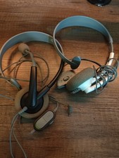 2 fones de ouvido com fio Microsoft Xbox 360 OEM microfone de bate-papo branco e preto original genuíno, usado comprar usado  Enviando para Brazil