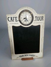 Relógio de parede francês quadro-negro publicidade Cafe de la Tour Pour Bien Manger comprar usado  Enviando para Brazil