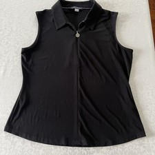 Blusa Tommy Hilfiger sem mangas tamanho M preta logotipo berloque 1/4 zíper elástico comprar usado  Enviando para Brazil
