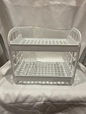 Organizador de cosméticos rack banheiro balcão bandeja de armazenamento 2 camadas suporte branco, usado comprar usado  Enviando para Brazil