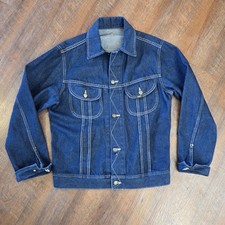 Jaqueta jeans década de 1970 Lee Mr. Riders lavagem escura jeans ponto amarelo grosso 46R bombardeiro comprar usado  Enviando para Brazil