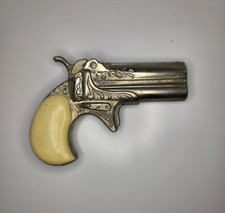 Antiga Mini Derringer arma de brinquedo TOM PRATA CABO MARFIM 3" X 2" comprar usado  Enviando para Brazil