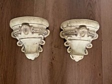 2 lindas prateleiras de arandela de parede brancas desgastadas comprar usado  Enviando para Brazil