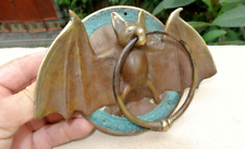 Batente de porta anel BAT frente antiga latão sólido vintage estilo antigo pátina verde 7", usado comprar usado  Enviando para Brazil