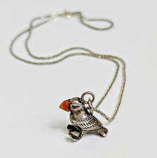 Pingente de prata esterlina 0,925 pássaro puffin bico de ostra espinhoso Escócia corrente 18" comprar usado  Enviando para Brazil
