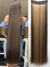 5 clipes sintéticos em extensões de cabelo longo reto penteado cabelo loiro, usado comprar usado  Enviando para Brazil