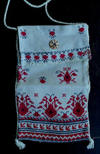 BOLSA BÚLGARA BORDADA À MÃO NOVA NOS aba franja alça de ombro 9x6" NOVA comprar usado  Enviando para Brazil