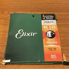Baixo Elixir NANOWEB aço inoxidável — 5 cordas 14782 leve/médio 0,045-0,135, usado comprar usado  Enviando para Brazil