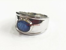 Heizbar Blau Saphir Edelstein Mit 925 Sterlingsilber Ring für Herren AJ301 comprar usado  Enviando para Brazil