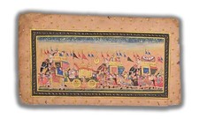 Usado, Alegre Maharajah Procesión Hecho a Mano Pintura 15.2x27.4cm Pn13196 CM comprar usado  Enviando para Brazil