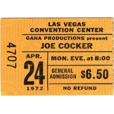 Ingresso para concerto JOE COCKER LAS VEGAS 24/04/72 MAD DOGS & ENGLISHMEN TOUR raro comprar usado  Enviando para Brazil