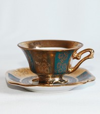 Xícara de porcelana vintage Luiz XV verde frio osso de pocelaína com pires comprar usado  Enviando para Brazil