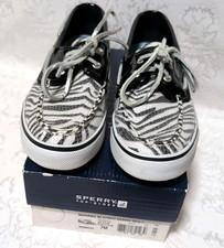 Sapatos femininos Sperry Top-Sider com estampa de zebra lantejoulas barco tamanho 7M comprar usado  Enviando para Brazil
