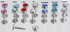Brincos de orelha 1,2 mm confortável parte traseira plana poste x 4 mm gema - PAR comprar usado  Enviando para Brazil