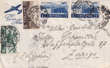 17616-EX COLONIE ITALIANE, ERITREA,POSTA AEREA 50c.+ 1+1 LIRE + 25 c.,P.M. 130 E comprar usado  Enviando para Brazil