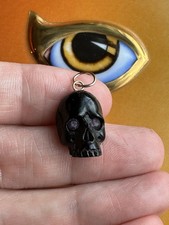 Berloque de caveira de chifre preto ouro amarelo 14k olhos rubi 👹💀Halloween🎃 comprar usado  Enviando para Brazil