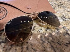 Óculos de sol Ray-Ban aviador RB3025 112_M2 55-14 armação dourada e lente marrom degradê comprar usado  Enviando para Brazil