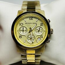 Relógio cronógrafo feminino Michael Kors 38 mm tom dourado MK5139 nova bateria 5,25" comprar usado  Enviando para Brazil