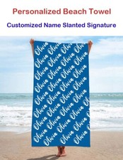 Usado, Nome/texto personalizado grande toalha de praia natação surf fitness presente de férias comprar usado  Enviando para Brazil