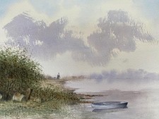 Watercolour row boat for sale  UK