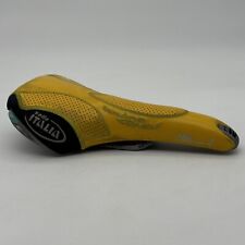 Assento de bicicleta vintage Selle Italia TRi Matic 2 couro amarelo selim gel genuíno comprar usado  Enviando para Brazil
