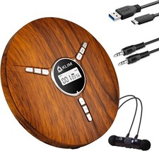 Leitor portátil de CD/MP3/USB da KLIM Discman, bateria integrada, fones de ouvido, grão de madeira comprar usado  Enviando para Brazil