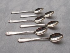 Conjunto raro 6 colheres de café expresso pirâmide com sopro de martelo de 800 prata Lutz & Weiss comprar usado  Enviando para Brazil