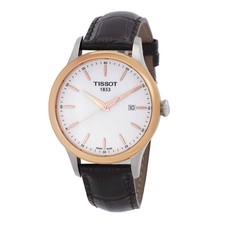 Relógio masculino Tissot Couturier mostrador branco couro marrom T9124104601100 comprar usado  Enviando para Brazil