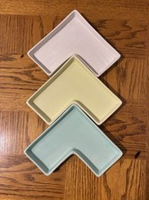 Conjunto de 3 placas de cerâmica intertravadas em forma de L Artisan’s Study branco verde amarelo comprar usado  Enviando para Brazil