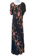 Usado, Vestido Maxi Vintage Preto Rosa Romântico Floral Cottagecore Whimsigoth Plus Size comprar usado  Enviando para Brazil