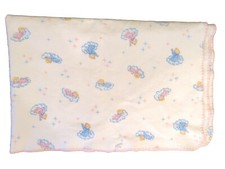 Cobertor de bebê vintage CONFORTO flanela recebendo rosa azul dormindo nas nuvens , usado comprar usado  Enviando para Brazil