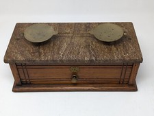 Antiga balança de equilíbrio boticário Henry Troemner, tampo de granito, corpo de madeira, funciona comprar usado  Enviando para Brazil