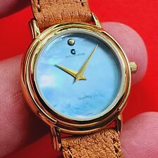 Relógio feminino JB Champion madrepérola pulseira de couro vintage esfregão raro, usado comprar usado  Enviando para Brazil