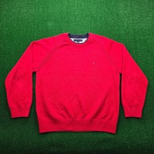 Suéter masculino Tommy Hilfiger XL vermelho malha pesada pulôver preppy casual ao ar livre comprar usado  Enviando para Brazil