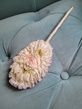 Varinha puff em pó antiga 1920 rosa rosa com seda marfim e lavanda comprar usado  Enviando para Brazil