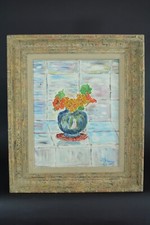 Antico Quadro Natura Morta Aux Mansardati Fiori Poeta Jean Sylvaire Dordogne, usado comprar usado  Enviando para Brazil