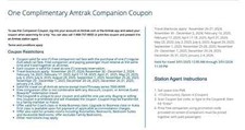 One amtrak companion for sale  Seneca