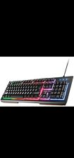 Teclado para juegos, colorido arco iris LED retroiluminado para Windows PC jugadores de escritorio PS4 segunda mano  Embacar hacia Argentina