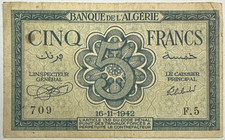 Algerie francs billet d'occasion  Oullins