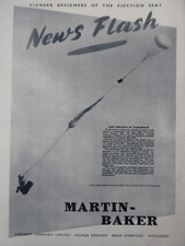 9/1954 PUB MARTIN BAKER FULLY AUTOMATIC EJECTION SEAT TEST CHALGROVE ORIGINAL AD comprar usado  Enviando para Brazil