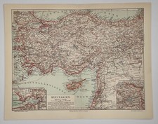 Antyczna mapa Azji Mniejszej z leksykonu Meyers na sprzedaż  PL