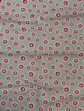 Tecido de algodão vintage da década de 1940 cinza e vermelho floral 1 jarda jarda comprar usado  Enviando para Brazil