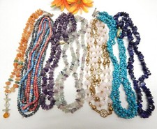 LOTE DE COLAR DE CONTAS DE PEDRA SEMI PRECIOSA - JOIAS DA MODA VINTAGE ATÉ HOJE comprar usado  Enviando para Brazil