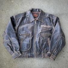 Jaqueta Bombardeiro Vintage Anos 90 Wrangler Pro Rodeo Couro Grosso Pesado Tamanho Grande comprar usado  Enviando para Brazil