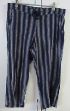 Calça Dash Feminina 3/4, Listra Cinza Azul Marinho, Cordão, Linho/Rayon - Tamanho M comprar usado  Enviando para Brazil