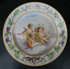 Usado, Prato de parede Creil Montereau decoração Lm & Cie querubins comendo uva comprar usado  Enviando para Brazil