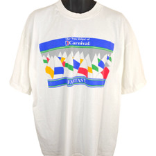 Camiseta masculina fantasia carnaval vintage tamanho 2XL branca anos 90 navio de cruzeiro navios divertidos comprar usado  Enviando para Brazil