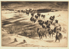 Gravura gravura antiga MONTANA Cowboy/Cavalos Selvagens Ltd Ed 1935 Levon West "Wrangling" comprar usado  Enviando para Brazil